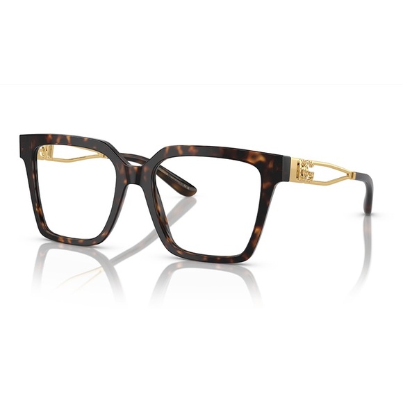 NEW DOLCE&GABBANA SQUARE EYEGLASSES DG3376B 502 HAVANA GOLD CLEAR EYEWEAR - Picture 1 of 3